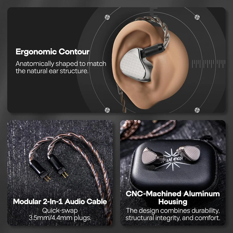 Kiwi Ears Halcyon World's First MEMS+1DD+3BA Tribrid IEM