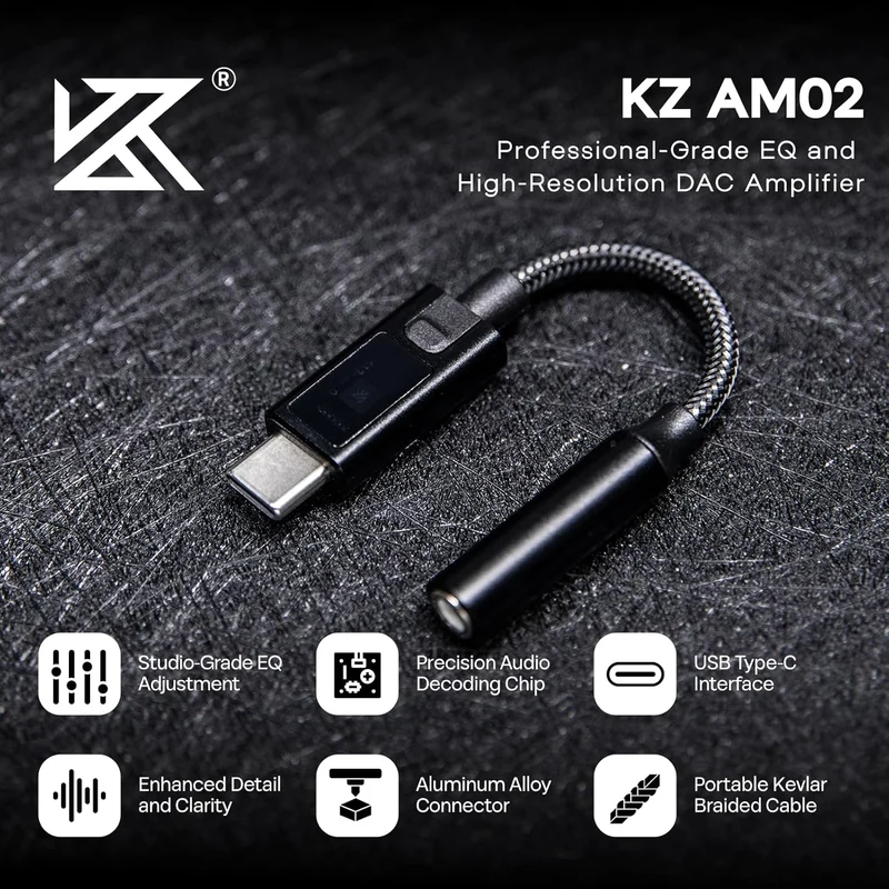 KZ AM02 Portable DAC & AMP With EQ Tuning Switches