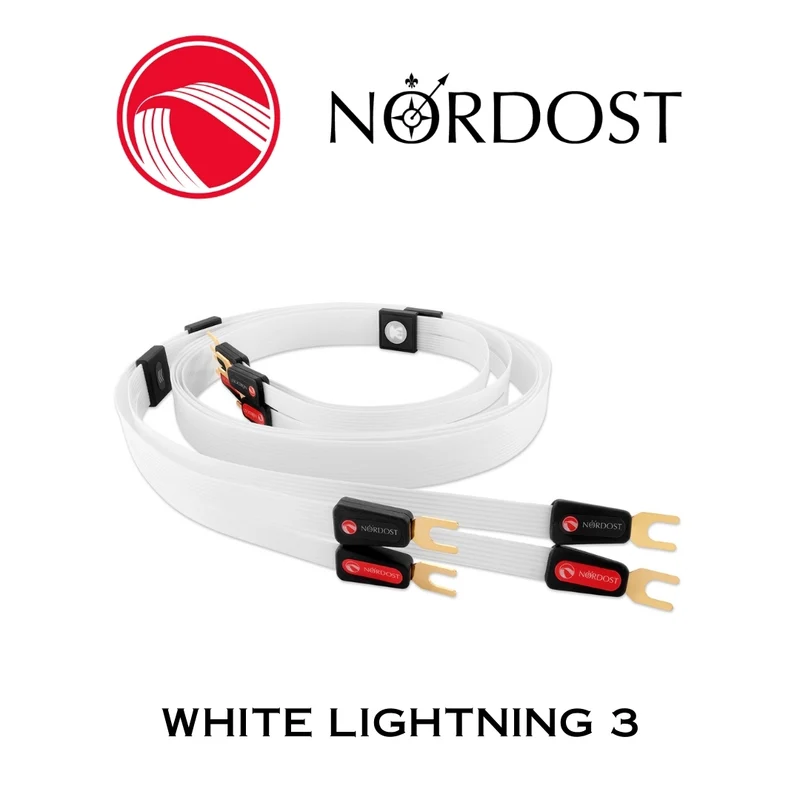 NORDOST White Lightning 3 - Câble de haut-parleurs 12 x 24 AWG Silver 99.99% Fourches (la paire)