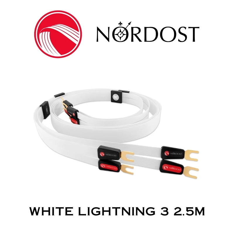 NORDOST White Lightning 3 - Câble de haut-parleurs 12 x 24 AWG Silver 99.99% Fourches (la paire)