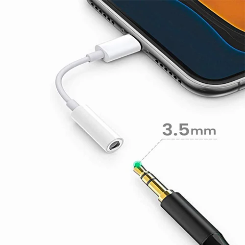 LIGHTNING TO 3.5 MM BLUETOOTH JACK ADAPTER, WHITE-WAVE