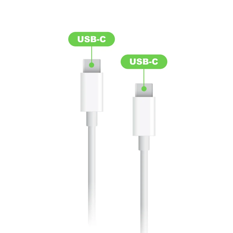 20W USB-C PORT MAINS CHARGER PACK + WHITE USB-C TO USB-C CABLE