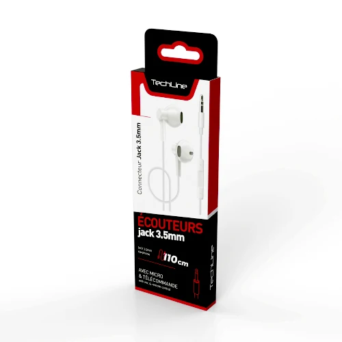 WIRED 3.5MM JACK EARPHONES TECH LINE WHITE