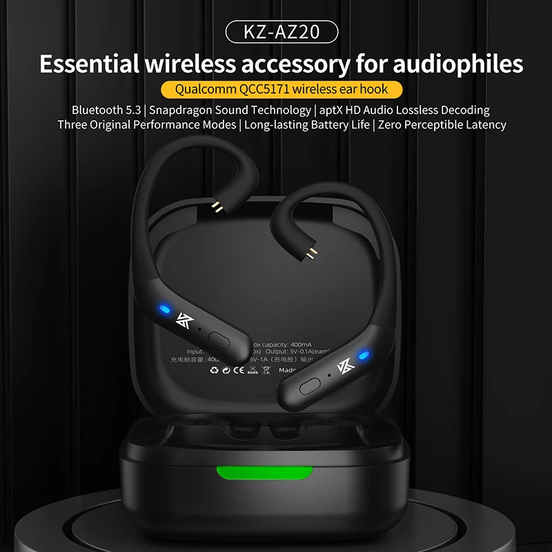 【KZ AZ20——Discontinued】5.3 Bluetooth Wireless Upgrade EarHook C Pin