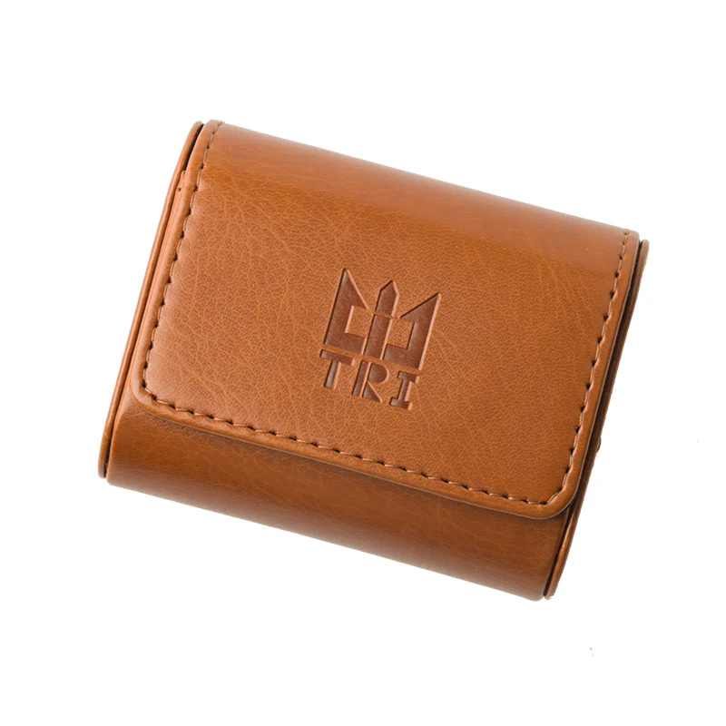 【TRI Leather Case 】High-end Leather Earphone Case Earphones and Cables Storage Case