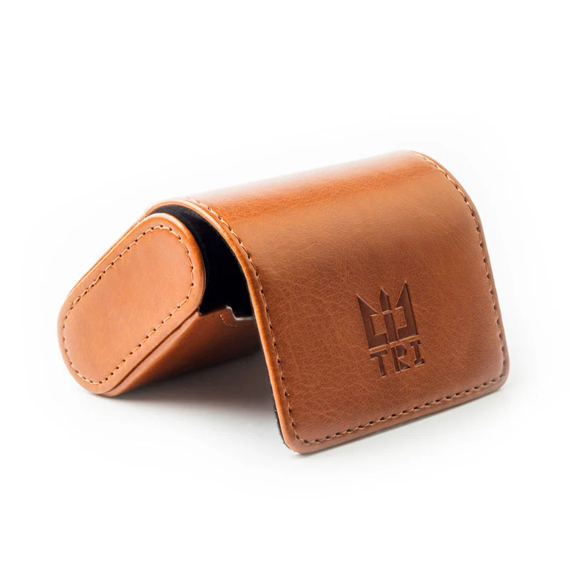 【TRI Leather Case 】High-end Leather Earphone Case Earphones and Cables Storage Case