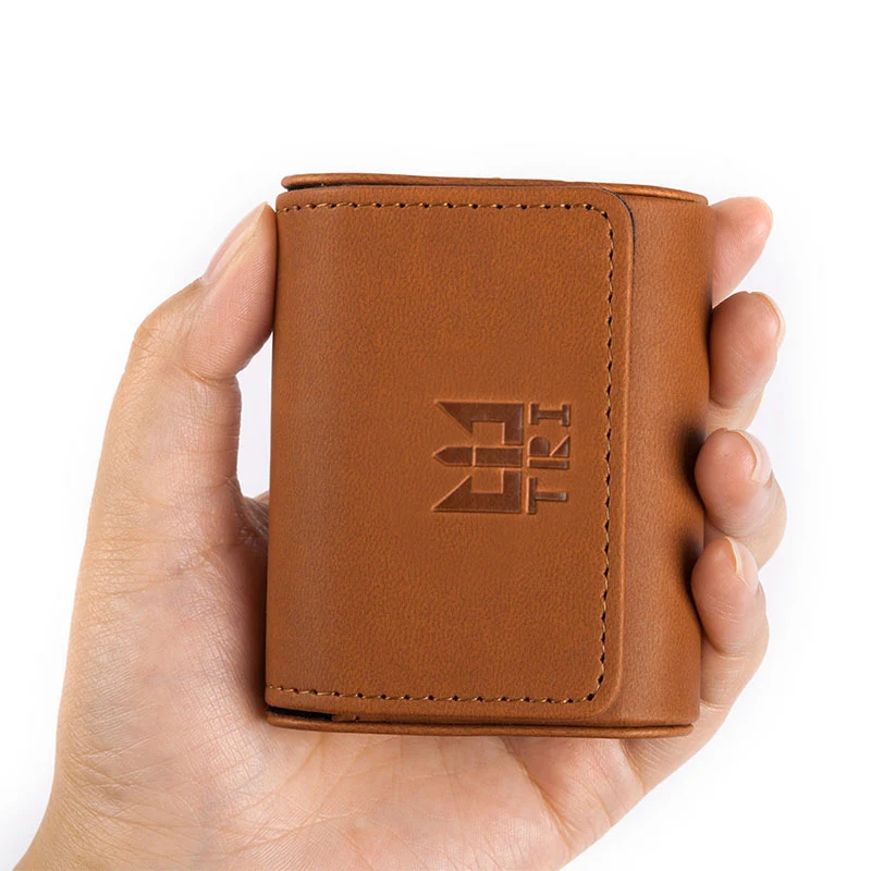 【TRI Leather Case 】High-end Leather Earphone Case Earphones and Cables Storage Case