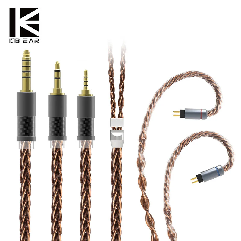 【KBEAR Crystal——Clearance】KBEAR 8-Core 7N OCC Upgraded Cable HiFi Sound Quality 1.2m Length