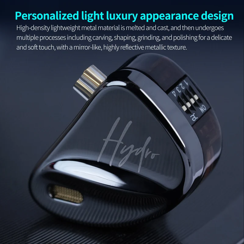 【CCA Hydro】2DD 8BA Hybrid Driver in Ear Monitor Headphones with 4 Tuning Switches, Gaming Earbuds