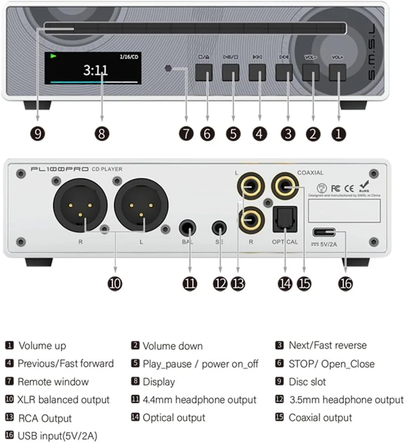 SMSL PL100 Pro CD Player
