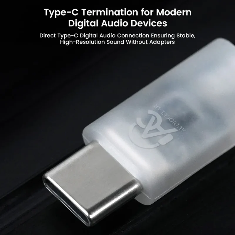 AUDIOCULAR C18 Type-C Cable with In-Built DAC Chip & Microphone for IEMs