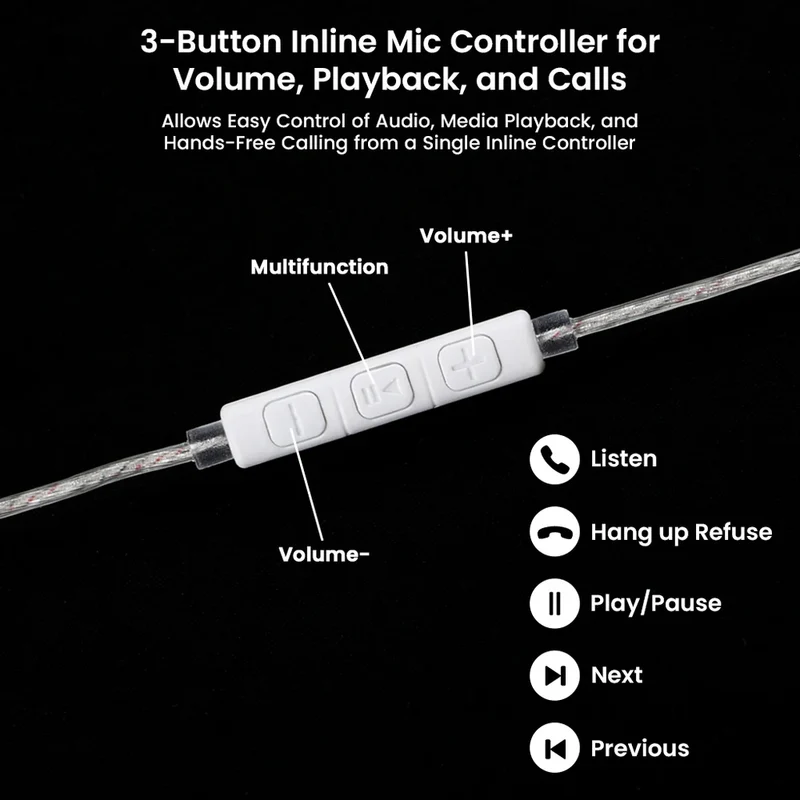 AUDIOCULAR C18 Type-C Cable with In-Built DAC Chip & Microphone for IEMs