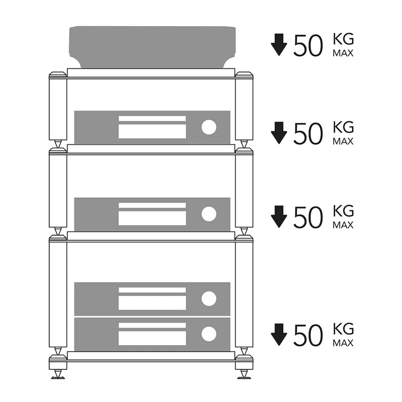 NORSTONE COPENHAGEN III | Module trois pour meuble audio haute-fidélité (Noir/Chêne)