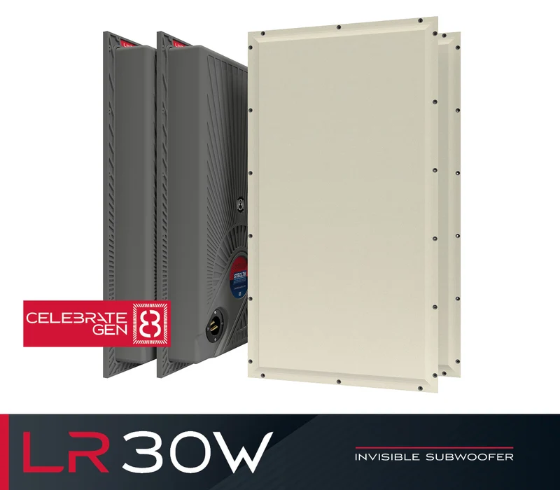 STEALTH ACOUSTICS LR30W-EA - Caisson de basses 4 Woofers 8'' Invisible (Deux unités)