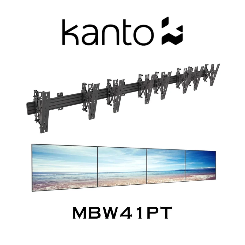 KANTO MBW41PT | Supports murale 4 écrans de 40'' à 60'' inclinable