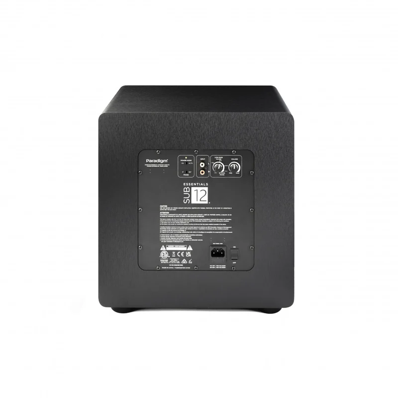 Paradigm Essential 12 | Caisson de basses 350 Watts avec HP de graves de 12''