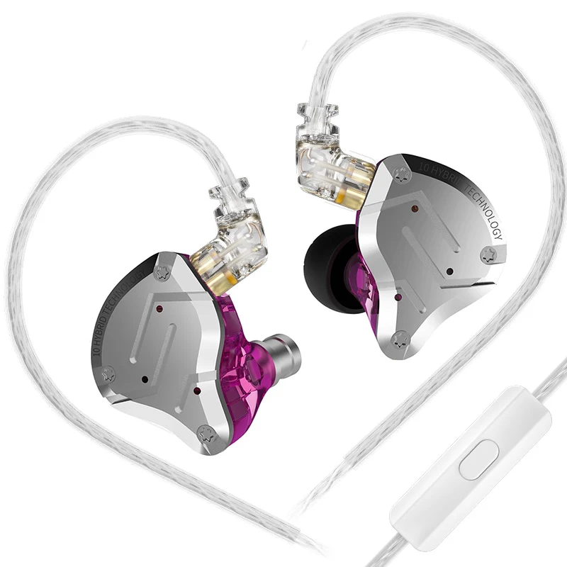 【KZ ZS10 Pro】4BA+1DD Hybrid In Ear Monitors Headphones