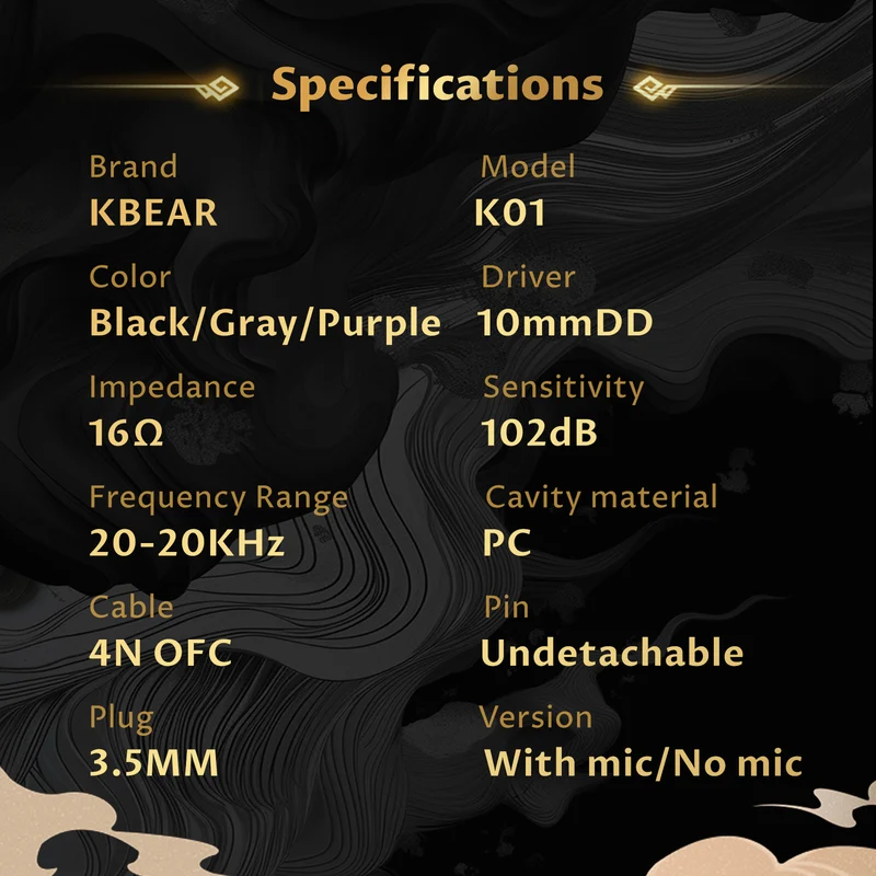 【KBEAR MONKIE K01】 Immersive Gaming Earbuds with HIFI Sound In-ear earphones IEM Headphones