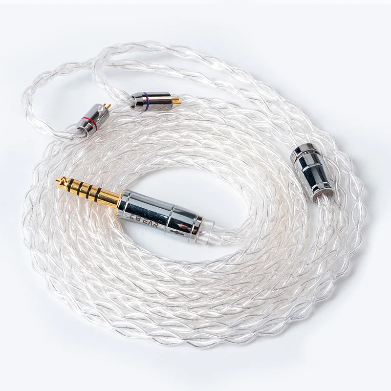 【KBEAR Limpid Pro——Clearance】 8 Core Pure Silver Cable for In Ear Monitor Earphone, 1.2M long