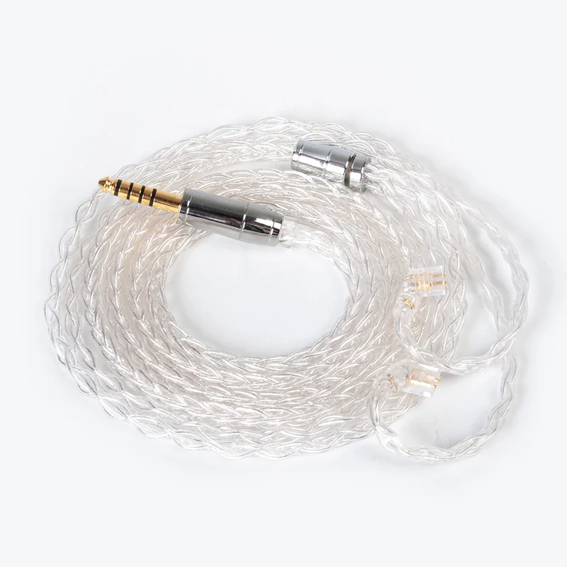 【KBEAR Limpid Pro——Clearance】 8 Core Pure Silver Cable for In Ear Monitor Earphone, 1.2M long