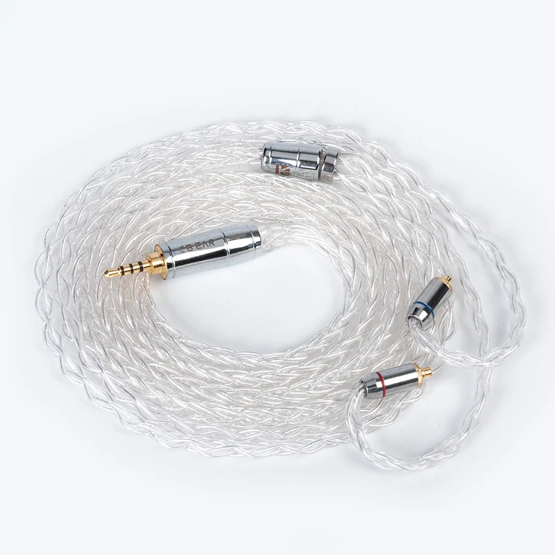 【KBEAR Limpid Pro——Clearance】 8 Core Pure Silver Cable for In Ear Monitor Earphone, 1.2M long