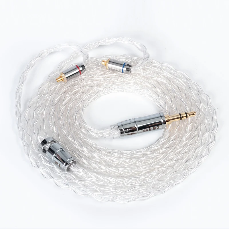【KBEAR Limpid Pro——Clearance】 8 Core Pure Silver Cable for In Ear Monitor Earphone, 1.2M long