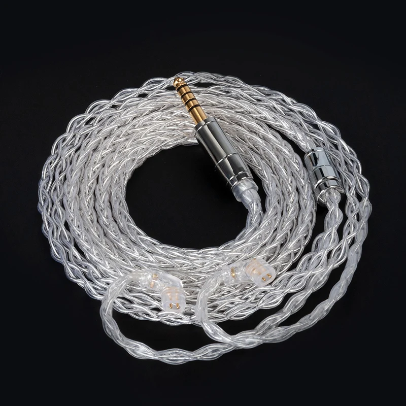 【KBEAR Limpid Pro——Clearance】 8 Core Pure Silver Cable for In Ear Monitor Earphone, 1.2M long