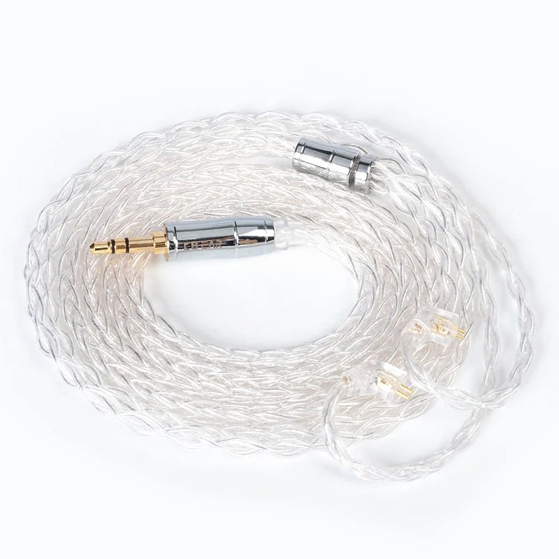 【KBEAR Limpid Pro——Clearance】 8 Core Pure Silver Cable for In Ear Monitor Earphone, 1.2M long
