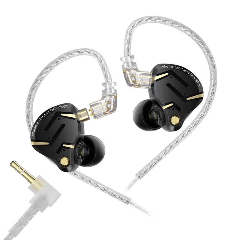 【KZ ZS12 PRO 2】Flagship-grade Super-Linear 1DD+5BA Hybrid IEM, 3.5mm, Type C Sound Card Version for Gamers