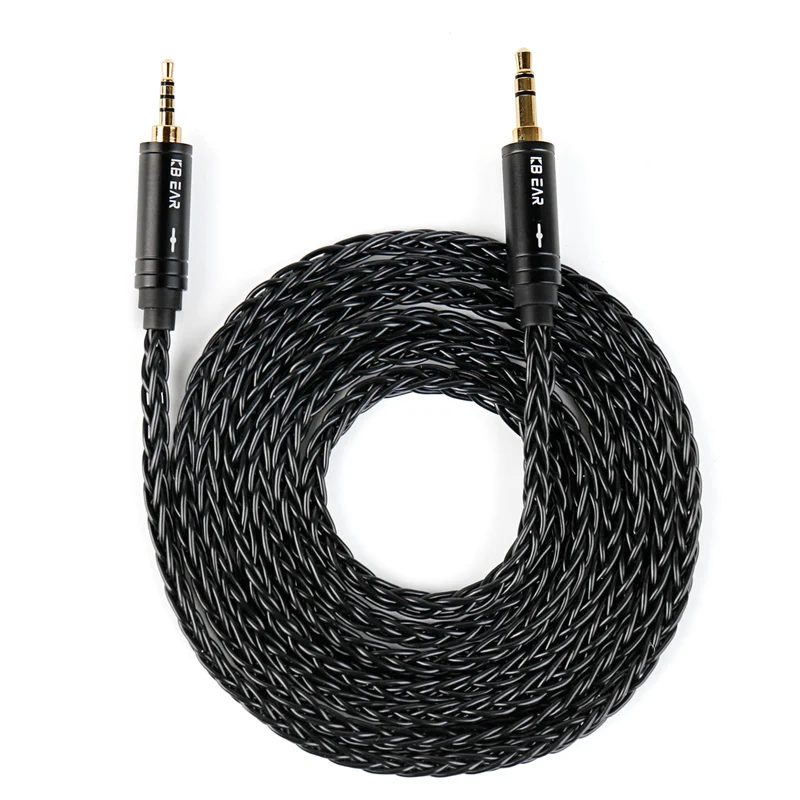 【KBEAR AUX08 Plus】8 Strands 4N OFC Silver-plated Hi-Fi AUX Cable