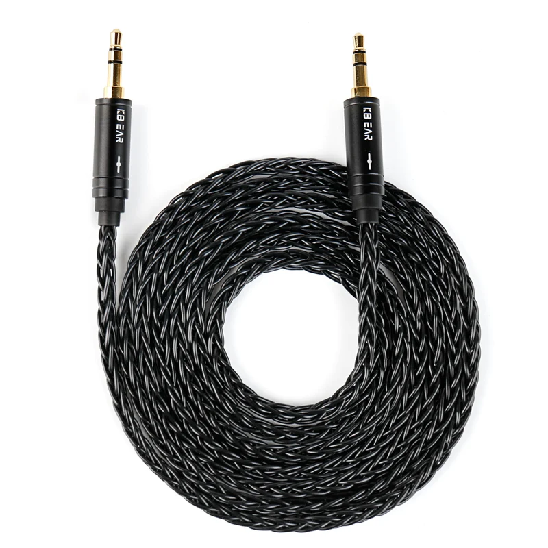 【KBEAR AUX08 Plus】8 Strands 4N OFC Silver-plated Hi-Fi AUX Cable