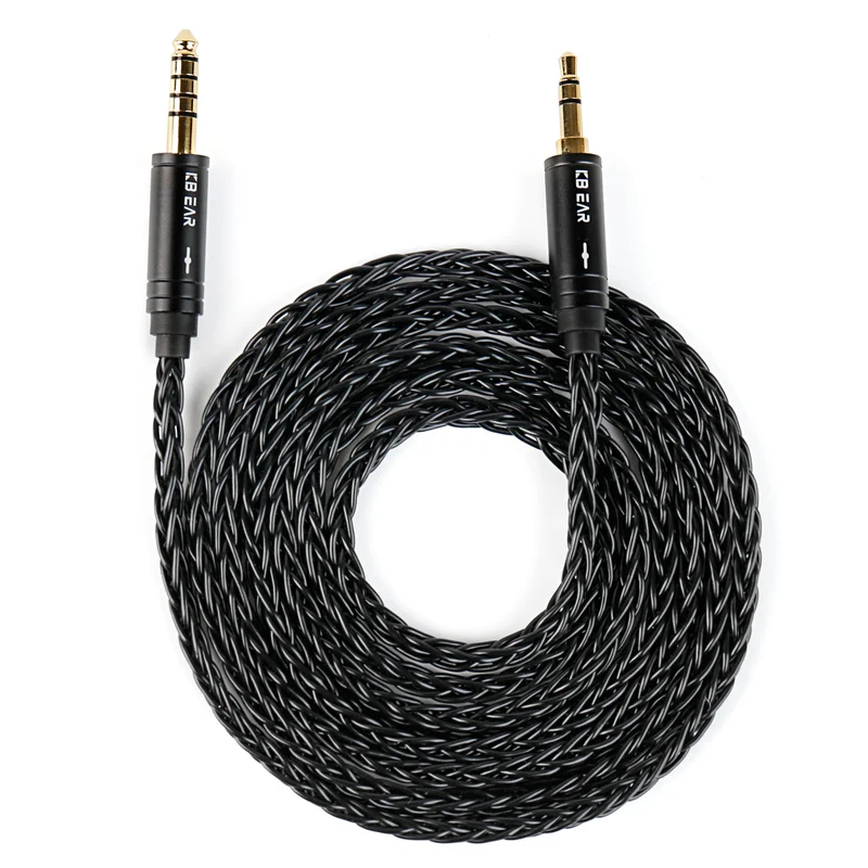 【KBEAR AUX08 Plus】8 Strands 4N OFC Silver-plated Hi-Fi AUX Cable