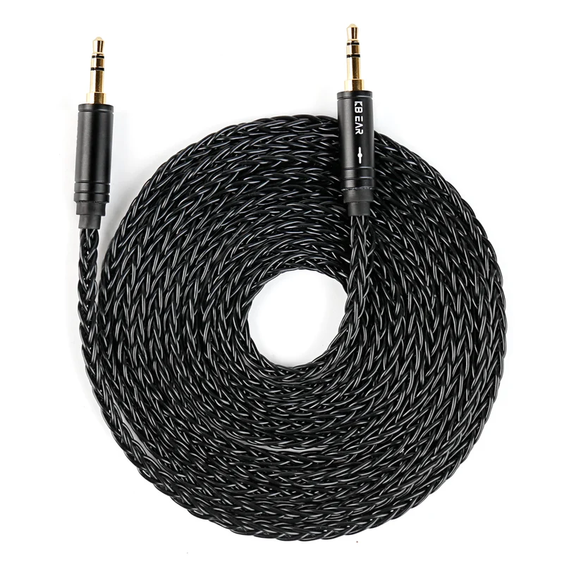 【KBEAR AUX08 Plus】8 Strands 4N OFC Silver-plated Hi-Fi AUX Cable