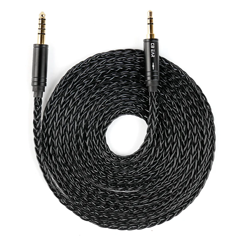 【KBEAR AUX08 Plus】8 Strands 4N OFC Silver-plated Hi-Fi AUX Cable