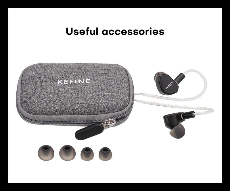 【KEFINE Klean】10mm DLC Diaphragm DD in Ear Earphones, Two Interchangeable Nozzles,Two different Sound