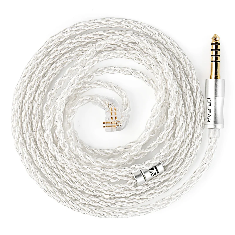 【KBEAR BaiZe】Upgrade Cable, 5N 8-Strand 144-Core High-purity Silver-plated OFC Cable