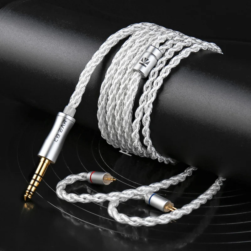 【KBEAR BaiZe】Upgrade Cable, 5N 8-Strand 144-Core High-purity Silver-plated OFC Cable