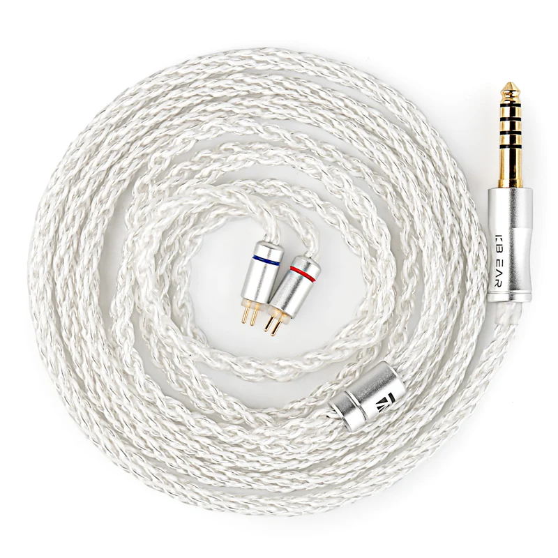 【KBEAR BaiZe】Upgrade Cable, 5N 8-Strand 144-Core High-purity Silver-plated OFC Cable