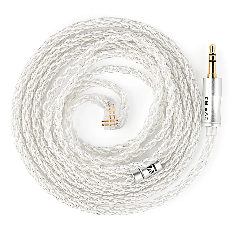 【KBEAR BaiZe】Upgrade Cable, 5N 8-Strand 144-Core High-purity Silver-plated OFC Cable