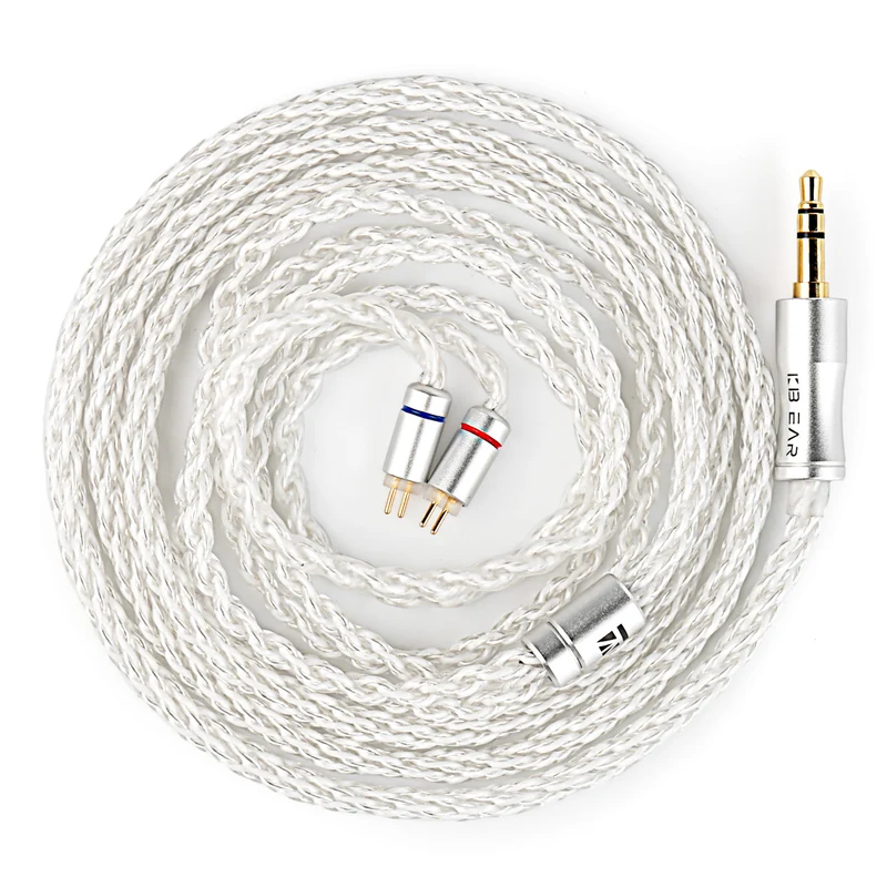 【KBEAR BaiZe】Upgrade Cable, 5N 8-Strand 144-Core High-purity Silver-plated OFC Cable