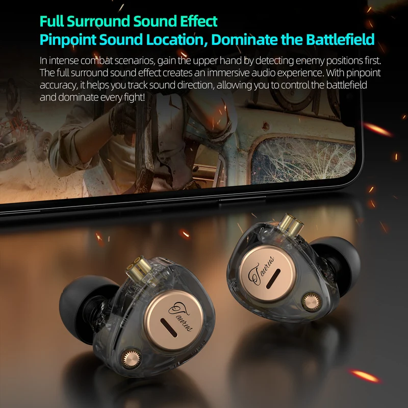 【KZ Taurus】Horizontal Dual DD in ear Monitor IEM Headphones HIFI Gaming Earbuds