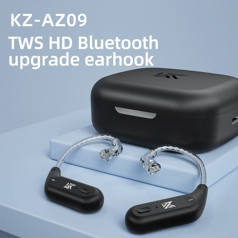 【KZ-AZ09】 Bluetooth 5.4 Ear Hook – Convert Wired IEMs to Wireless with AAC & Dual Host, Bluetooth 5.4 Module, TWS Waterproof Earhook, Long Battery Life