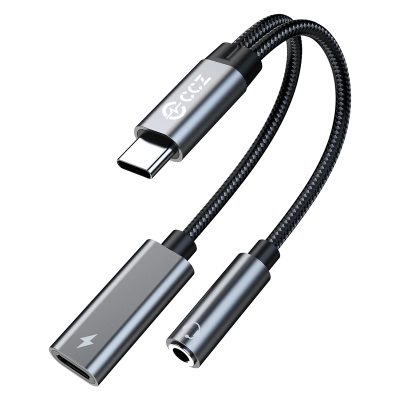【CCZ CA01——Clearance】2 in 1 Decoding Adapter Type C to Type C, 3.5mm to Type C Headphone and Charding Adapter