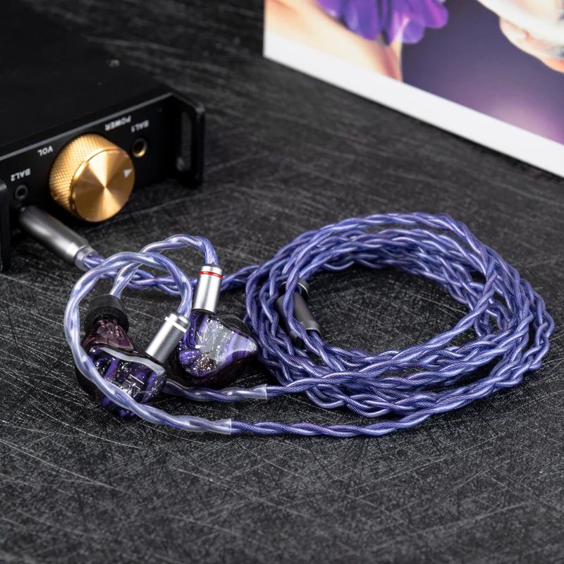 【KBEAR Neon】4-Strand 5N High-purity OFC HiFi Upgraded Cable, 1.2m Long