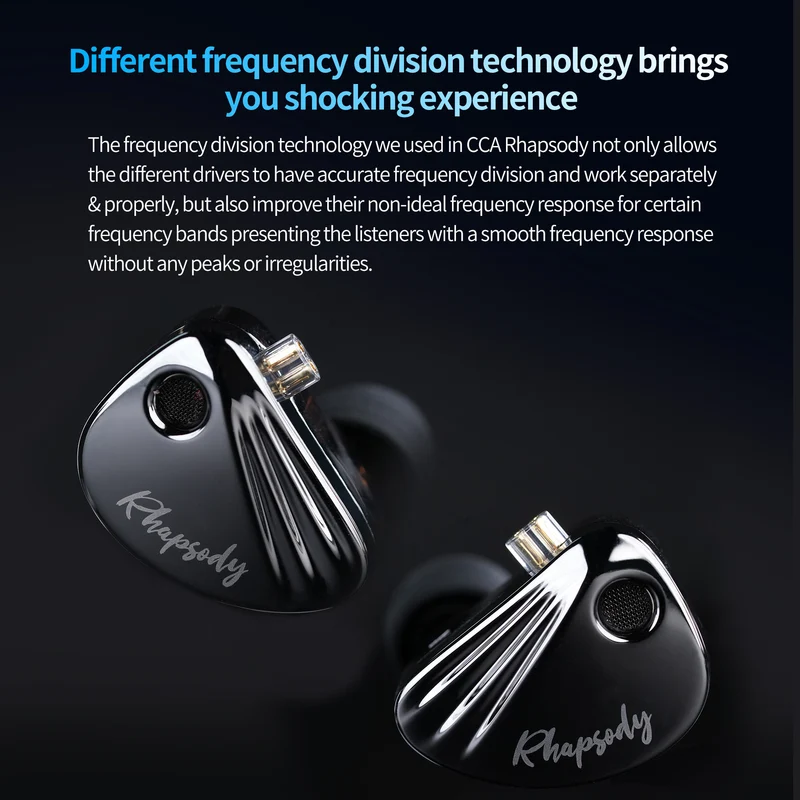 【CCA Rhapsody】2DD+4BA Hybrid Driver HiFi IEMs Earphones with 4 Tuning Switches