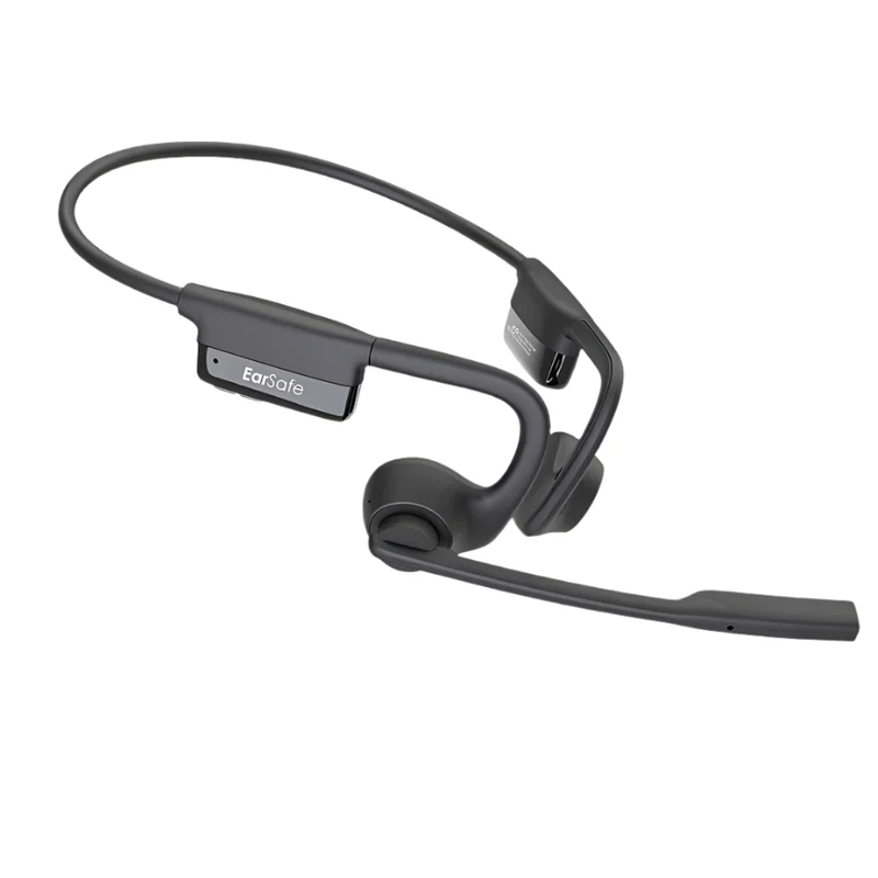 NG EarSafe Comm 2.0 Open Ear Wireless Headphones with Noise Cancelling Boom Mic and Mute Button