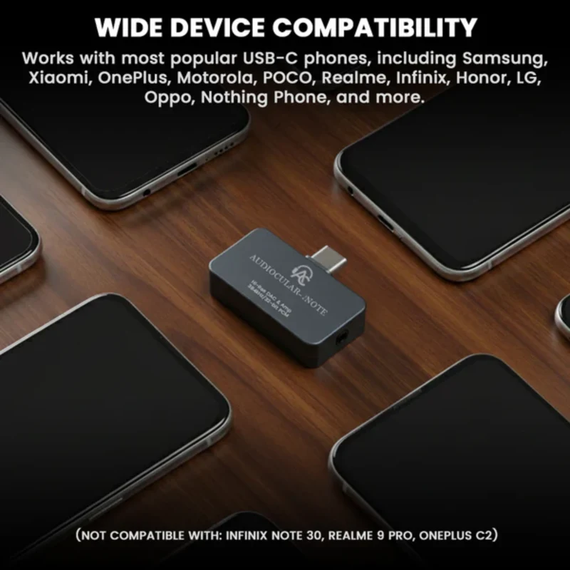 AUDIOCULAR Note Hi-Res Portable DAC Dongle KT02H20 DAC + OPA97220 AMP