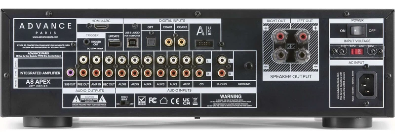 Advance Paris APEX A8 | Amplificateur stéréo haute-fidélité 2 x 76 watts.