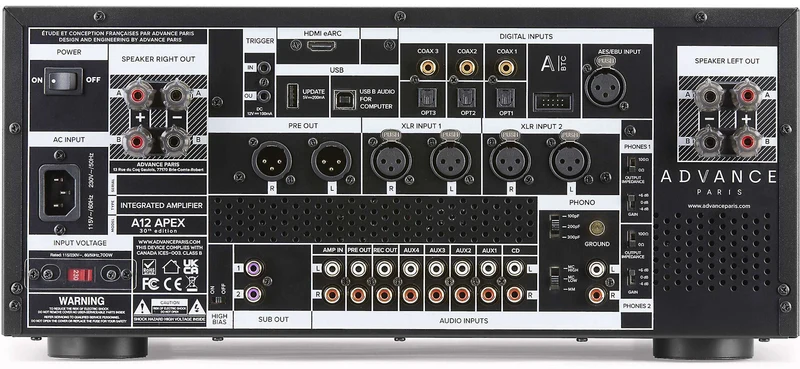 Advance Paris APEX A12 | Amplificateur stéréo haute-fidélité 2 x 190 watts