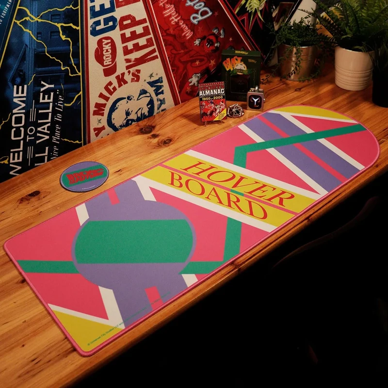 Ensemble Tapis de Bureau XL & Dessous-de-Verre Back to the Future Hoverboard
